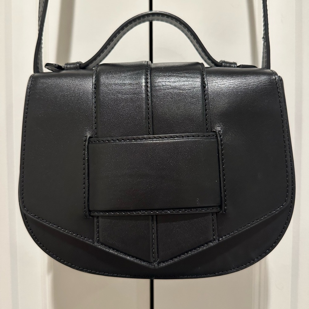 BOTKIER black leather cross body bag with adjustable strap and top handle